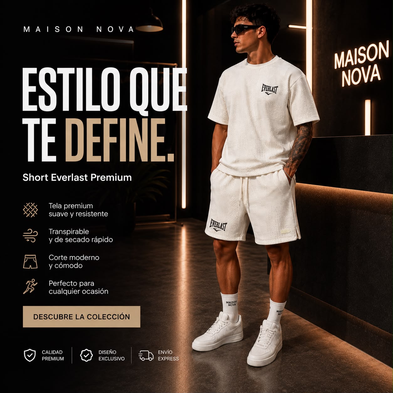 Short Deportivo Texturizado para Hombre | Maison Nova.