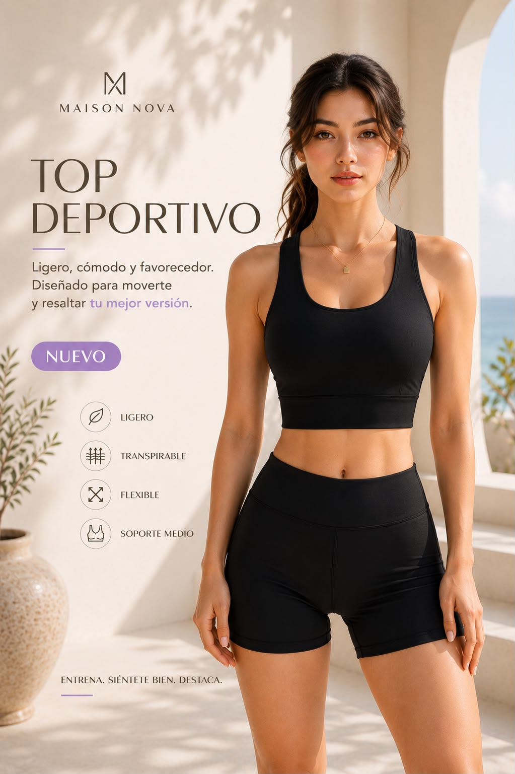 Top Deportivo NovaFit – Comodidad, Soporte y Estilo.